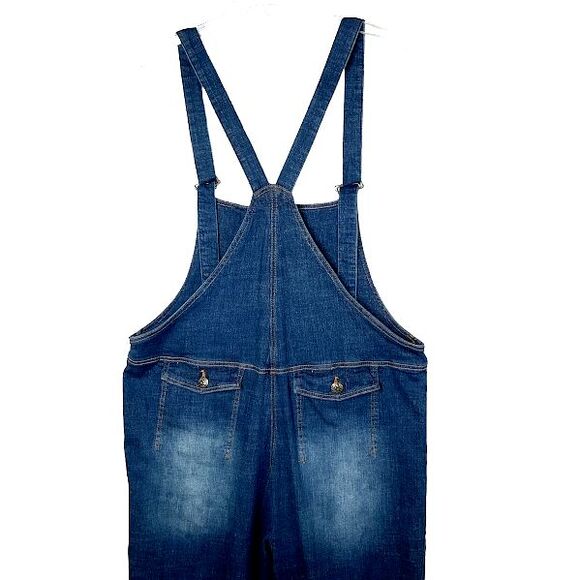 Monthorigin Womens Bib Overalls Distressed Denim dungarees Waist 43 in No Tag - Picture 5 of 14
